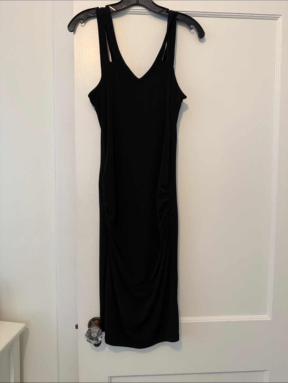 Slinky Classic Black V-Neck Women's Dress